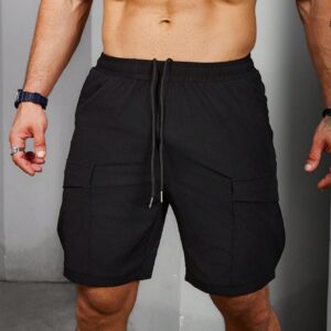Boyfriend Style Men's Letter Printed Casual Sports Shorts, Summer Jogger Shorts Black Shorts Menblack Men Shortsshort Streetweargym Shirt Mengym Top Men - Image 4