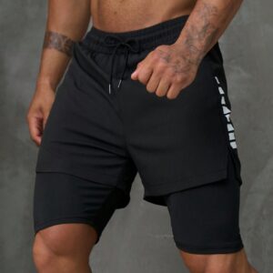 2PCS Boyfriend Style Men's Drawstring Sports Shorts With Pockets For Summer Jogger Shorts Workout Short Breathable Breathable Workout Clothes - Image 3