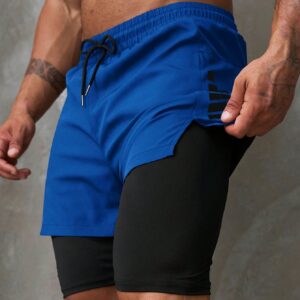 2PCS Boyfriend Style Men's Drawstring Sports Shorts With Pockets For Summer Jogger Shorts Workout Short Breathable Breathable Workout Clothes - Image 4