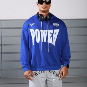 Boyfriend Style Men's Simple Printed Hooded Sports Sweatshirt Boyfriend Style Men Sweatshirt