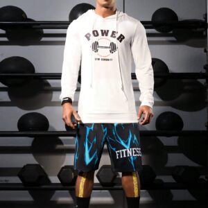 Boyfriend Style Men's Fashion Printed Long Sleeve Hooded Sports Sweatshirt Boyfriend Style Men Sweatshirt - Image 5