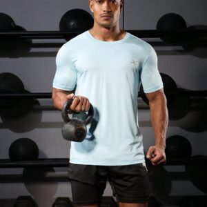 Boyfriend Style Men's Solid Color Short Sleeve Summer Tee With Round Neck - Image 5