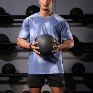 Boyfriend Style Men's Color-Block Tie-Dye Summer Round Neck Raglan Sleeve Sleeve T-Shirt - Image 3