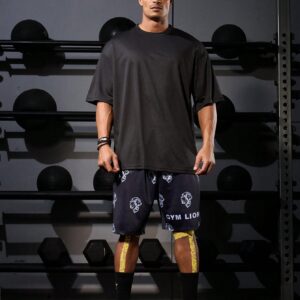 Boyfriend Style Men's Drawstring Lion Printed Casual Sports Shorts Jogger Shorts - Image 3