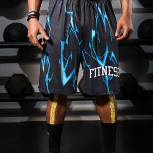 Boyfriend Style Men's Drawstring Waist Letter Printed Sports Shorts Jogger Shorts - Image 3