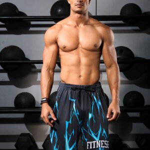 Boyfriend Style Men's Drawstring Waist Letter Printed Sports Shorts Jogger Shorts - Image 5