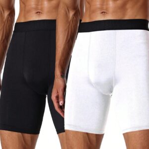 Boyfriend Style Men's Color Block Sports Compression Shorts, Legging Shorts