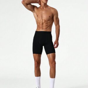 Boyfriend Style Men's Color Block Sports Compression Shorts, Legging Shorts - Image 4