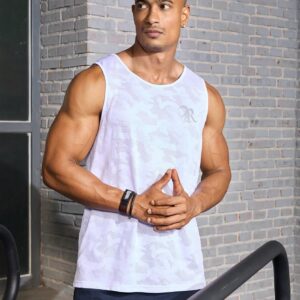 Boyfriend Style Men's Fashion Printed Sleeveless Sports Top - Image 3