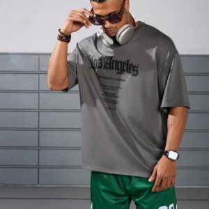 Boyfriend Style Men's Letter Printed Round Neck Short Sleeve Sports T-Shirt For Summer