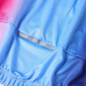 Boyfriend Style Men's Slim Fit Gradient Color Printed Zipper Sports Short Sleeve Cycling Top - Image 3