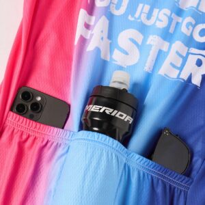 Boyfriend Style Men's Slim Fit Gradient Color Printed Zipper Sports Short Sleeve Cycling Top - Image 6