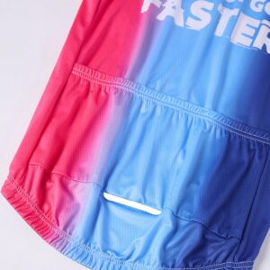 Boyfriend Style Men's Slim Fit Gradient Color Printed Zipper Sports Short Sleeve Cycling Top - Image 8