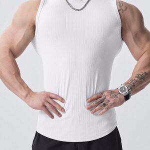 Boyfriend Style Men's Casual Slim Fit Solid Color Sport Tank Top, Summer