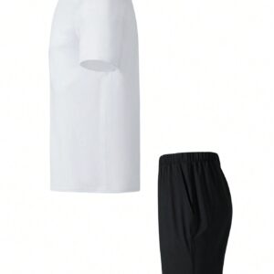 Boyfriend Style Men's Fashion Solid Color Short Sleeve Top And Shorts Sports Suit - Image 7