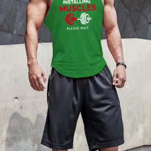 Boyfriend Style Men's Round Neck Letter Printed Summer Sports T-Shirt - Sleeveless Men Singletsmens Singletmen's Tank Topssingletssinglet Men - Image 4