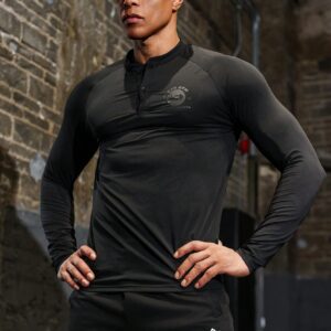 Boyfriend Style Men's Fashionable Slim Fit Long Sleeve Fitness Athletic T-Shirt