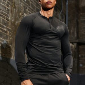 Boyfriend Style Men's Fashionable Slim Fit Long Sleeve Fitness Athletic T-Shirt - Image 5