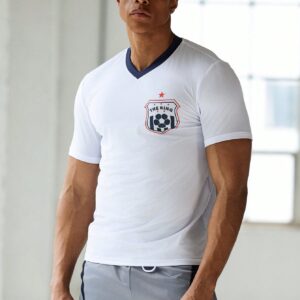 Boyfriend Style Men's Printed Summer Short Sleeve Sports T-Shirt & Tank Top Set
