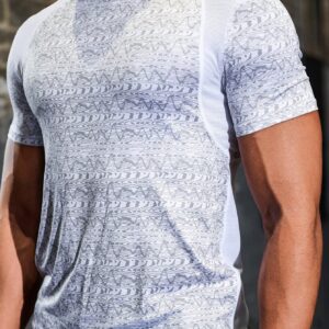 Boyfriend Style Men's Printed Round Neck Short Sleeve T-Shirt And Shorts Set, Summer - Image 3