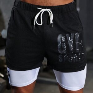 Boyfriend Style Men's Printed Round Neck Short Sleeve T-Shirt And Shorts Set, Summer - Image 4