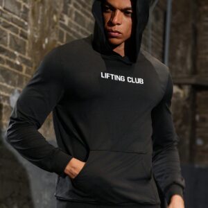 Boyfriend Style Men's Simple Printed Hooded Sports Sweatshirt Boyfriend Style Men Sweatshirt - Image 4