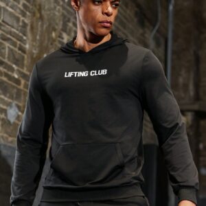 Boyfriend Style Men's Simple Printed Hooded Sports Sweatshirt Boyfriend Style Men Sweatshirt - Image 5