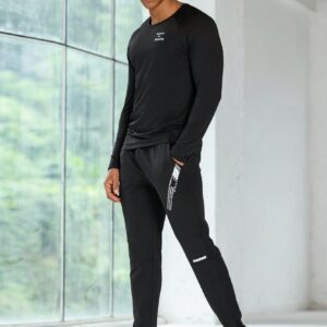 Boyfriend Style Men's Round Neck Letter Printed Casual Long Sleeve Sports T-Shirt Boyfriend Style Men Sweatshirt Men Thermal Shirtsthermal Shirt Menmen Thermalgym Top Long Sleevelong Sleeve Gym Top - Image 4