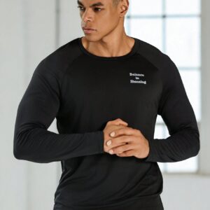 Boyfriend Style Men's Round Neck Letter Printed Casual Long Sleeve Sports T-Shirt Boyfriend Style Men Sweatshirt Men Thermal Shirtsthermal Shirt Menmen Thermalgym Top Long Sleevelong Sleeve Gym Top - Image 5