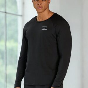 Boyfriend Style Men's Round Neck Letter Printed Casual Long Sleeve Sports T-Shirt Boyfriend Style Men Sweatshirt Men Thermal Shirtsthermal Shirt Menmen Thermalgym Top Long Sleevelong Sleeve Gym Top