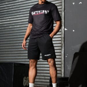 Boyfriend Style Men's Simple Printed Round Neck Short Sleeve Summer T-Shirt - Image 3