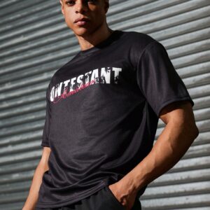 Boyfriend Style Men's Simple Printed Round Neck Short Sleeve Summer T-Shirt - Image 7