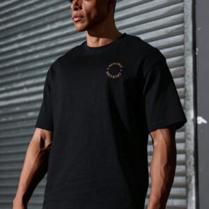 Boyfriend Style Men's Slogan Printed Round Neck Short Sleeve Sports T-Shirt Back To School - Image 3