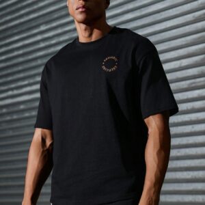 Boyfriend Style Men's Slogan Printed Round Neck Short Sleeve Sports T-Shirt Back To School - Image 4