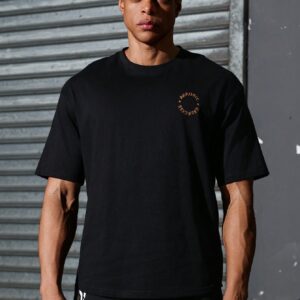 Boyfriend Style Men's Slogan Printed Round Neck Short Sleeve Sports T-Shirt Back To School - Image 5