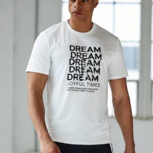 Boyfriend Style Men's Fashionable Simple Printed Loose Comfortable Short Sleeve Sports Vest - Image 3