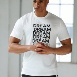 Boyfriend Style Men's Fashionable Simple Printed Loose Comfortable Short Sleeve Sports Vest - Image 4