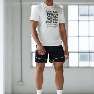 Boyfriend Style Men's Fashionable Simple Printed Loose Comfortable Short Sleeve Sports Vest - Image 5