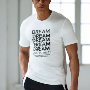 Boyfriend Style Men's Fashionable Simple Printed Loose Comfortable Short Sleeve Sports Vest - Image 8