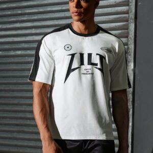 Boyfriend Style Men's Simple Printed Short Sleeve Round Neck Sports T-Shirt - Image 3