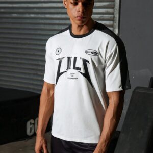 Boyfriend Style Men's Simple Printed Short Sleeve Round Neck Sports T-Shirt - Image 4