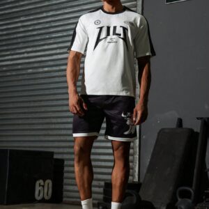 Boyfriend Style Men's Simple Printed Short Sleeve Round Neck Sports T-Shirt - Image 5
