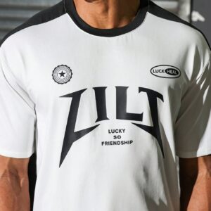Boyfriend Style Men's Simple Printed Short Sleeve Round Neck Sports T-Shirt - Image 7