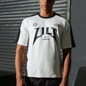Boyfriend Style Men's Simple Printed Short Sleeve Round Neck Sports T-Shirt - Image 8