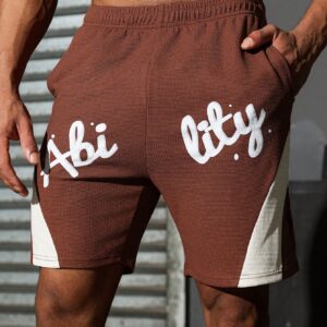 Boyfriend Style Men's Simple Print Contrast Color Loose Sports Shorts