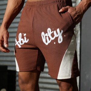 Boyfriend Style Men's Simple Print Contrast Color Loose Sports Shorts - Image 4