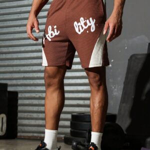 Boyfriend Style Men's Simple Print Contrast Color Loose Sports Shorts - Image 7