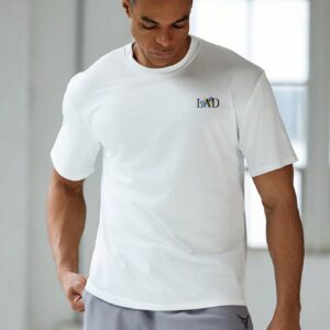 Boyfriend Style Men's Slogan Tropical Plant Printed Round Neck Short Sleeve Sports T-Shirt - Image 3