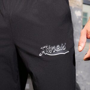 Boyfriend Style Men's Elastic Waist Letter Printed Jogger Pants With Pockets - Image 3