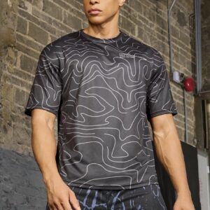 Boyfriend Style Men's Casual Short Sleeve T-Shirt With Random Printed Pattern, Daily Wear - Image 4